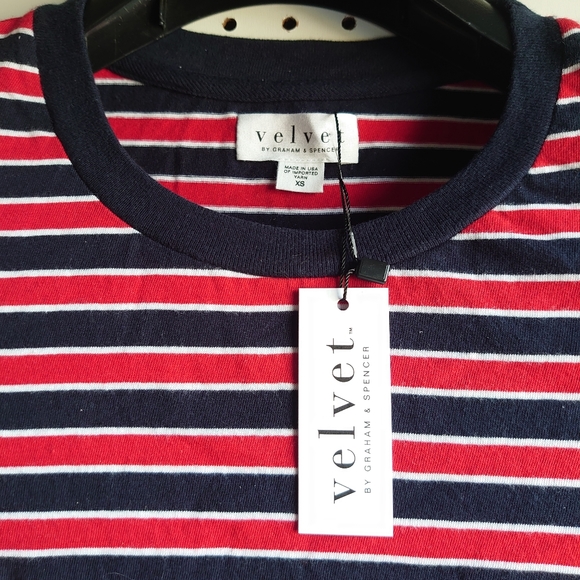 Velvet by Graham & Spencer Arty Knit Stripe Crew Neck Top In Multi - Picture 9 of 12